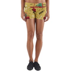 Childish-seamless-pattern-with-dino-driver Yoga Shorts by Vaneshart