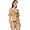 Childish-seamless-pattern-with-dino-driver Ruffle Edge Tie Up Bikini Set	 View3