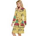 Childish-seamless-pattern-with-dino-driver Long Sleeve Velvet Robe View2