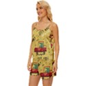 Childish-seamless-pattern-with-dino-driver Satin Pajama Short Set View2