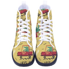 Childish-seamless-pattern-with-dino-driver Men s High-top Canvas Sneakers by Vaneshart