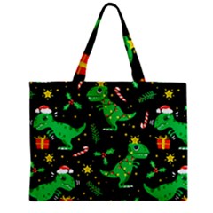 Christmas-funny-pattern Dinosaurs Zipper Mini Tote Bag