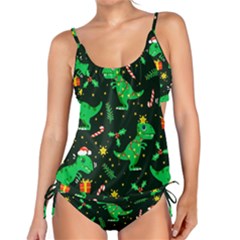 Christmas-funny-pattern Dinosaurs Tankini Set