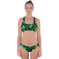 Christmas-funny-pattern Dinosaurs Cross Back Hipster Bikini Set