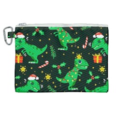 Christmas-funny-pattern Dinosaurs Canvas Cosmetic Bag (xl)