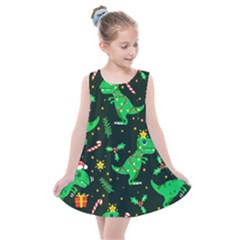 Christmas-funny-pattern Dinosaurs Kids  Summer Dress