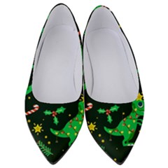 Christmas-funny-pattern Dinosaurs Women s Low Heels