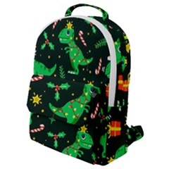 Christmas-funny-pattern Dinosaurs Flap Pocket Backpack (small)