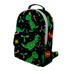 Christmas-funny-pattern Dinosaurs Flap Pocket Backpack (large)