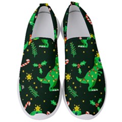 Christmas-funny-pattern Dinosaurs Men s Slip On Sneakers