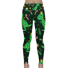 Christmas-funny-pattern Dinosaurs Lightweight Velour Classic Yoga Leggings