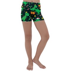 Christmas-funny-pattern Dinosaurs Kids  Lightweight Velour Yoga Shorts