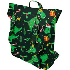 Christmas-funny-pattern Dinosaurs Buckle Up Backpack