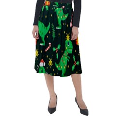 Christmas-funny-pattern Dinosaurs Classic Velour Midi Skirt 