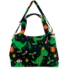 Christmas-funny-pattern Dinosaurs Double Compartment Shoulder Bag