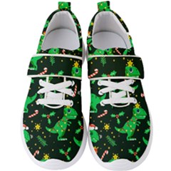 Christmas-funny-pattern Dinosaurs Men s Velcro Strap Shoes