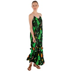 Christmas-funny-pattern Dinosaurs Cami Maxi Ruffle Chiffon Dress