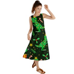 Christmas-funny-pattern Dinosaurs Summer Maxi Dress