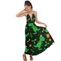 Christmas-funny-pattern Dinosaurs Backless Maxi Beach Dress View1