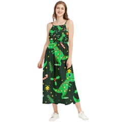 Christmas-funny-pattern Dinosaurs Boho Sleeveless Summer Dress