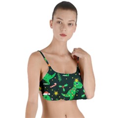 Christmas-funny-pattern Dinosaurs Layered Top Bikini Top 