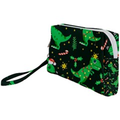 Christmas-funny-pattern Dinosaurs Wristlet Pouch Bag (small)