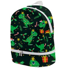 Christmas-funny-pattern Dinosaurs Zip Bottom Backpack