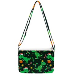 Christmas-funny-pattern Dinosaurs Double Gusset Crossbody Bag