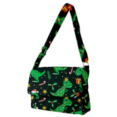 Christmas-funny-pattern Dinosaurs Full Print Messenger Bag (m)