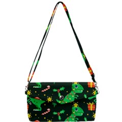 Christmas-funny-pattern Dinosaurs Removable Strap Clutch Bag