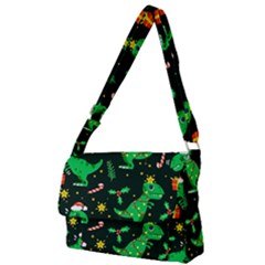 Christmas-funny-pattern Dinosaurs Full Print Messenger Bag (l)