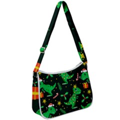 Christmas-funny-pattern Dinosaurs Zip Up Shoulder Bag