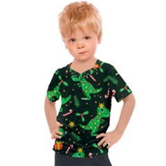 Christmas-funny-pattern Dinosaurs Kids  Sports Tee