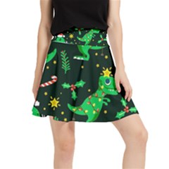 Christmas-funny-pattern Dinosaurs Waistband Skirt