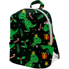 Christmas-funny-pattern Dinosaurs Zip Up Backpack