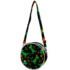 Christmas-funny-pattern Dinosaurs Crossbody Circle Bag