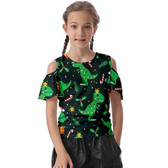 Christmas-funny-pattern Dinosaurs Kids  Butterfly Cutout Tee