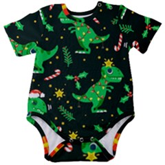 Christmas-funny-pattern Dinosaurs Baby Short Sleeve Bodysuit