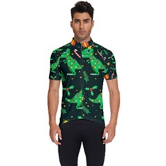 Christmas-funny-pattern Dinosaurs Men s Short Sleeve Cycling Jersey by Vaneshart