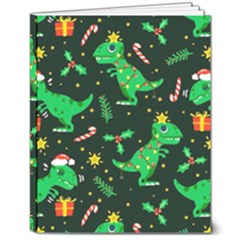 Christmas-funny-pattern Dinosaurs 8  X 10  Softcover Notebook