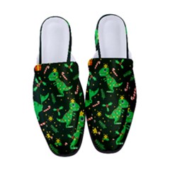 Christmas-funny-pattern Dinosaurs Women s Classic Backless Heels