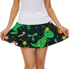 Christmas-funny-pattern Dinosaurs Women s Skort