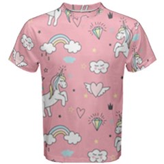 Cute-unicorn-seamless-pattern Men s Cotton Tee by Vaneshart