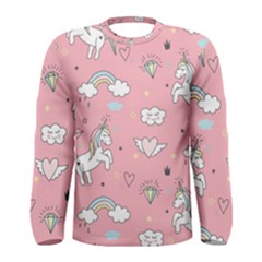 Cute-unicorn-seamless-pattern Men s Long Sleeve Tee