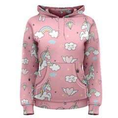 Cute-unicorn-seamless-pattern Women s Pullover Hoodie