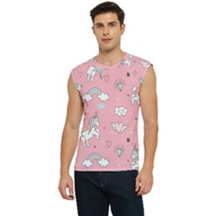 Cute-unicorn-seamless-pattern Men s Raglan Cap Sleeve Tee by Vaneshart