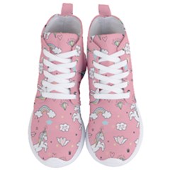 Cute-unicorn-seamless-pattern Women s Lightweight High Top Sneakers by Vaneshart