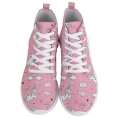 Cute-unicorn-seamless-pattern Men s Lightweight High Top Sneakers