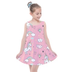 Cute-unicorn-seamless-pattern Kids  Summer Dress