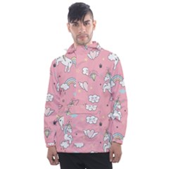 Cute-unicorn-seamless-pattern Men s Front Pocket Pullover Windbreaker